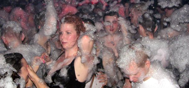 Girl at foam party